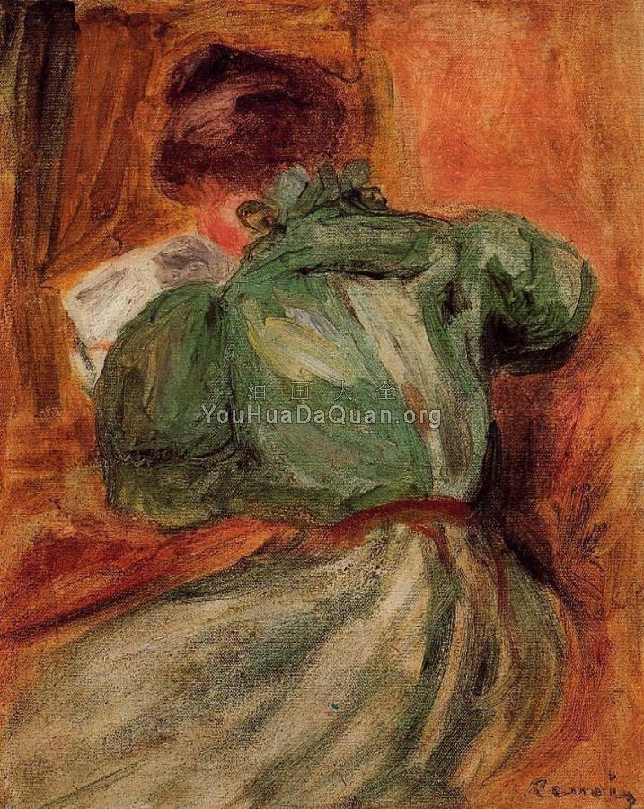 Reader in Green - 皮埃尔·奥古斯特·雷诺阿